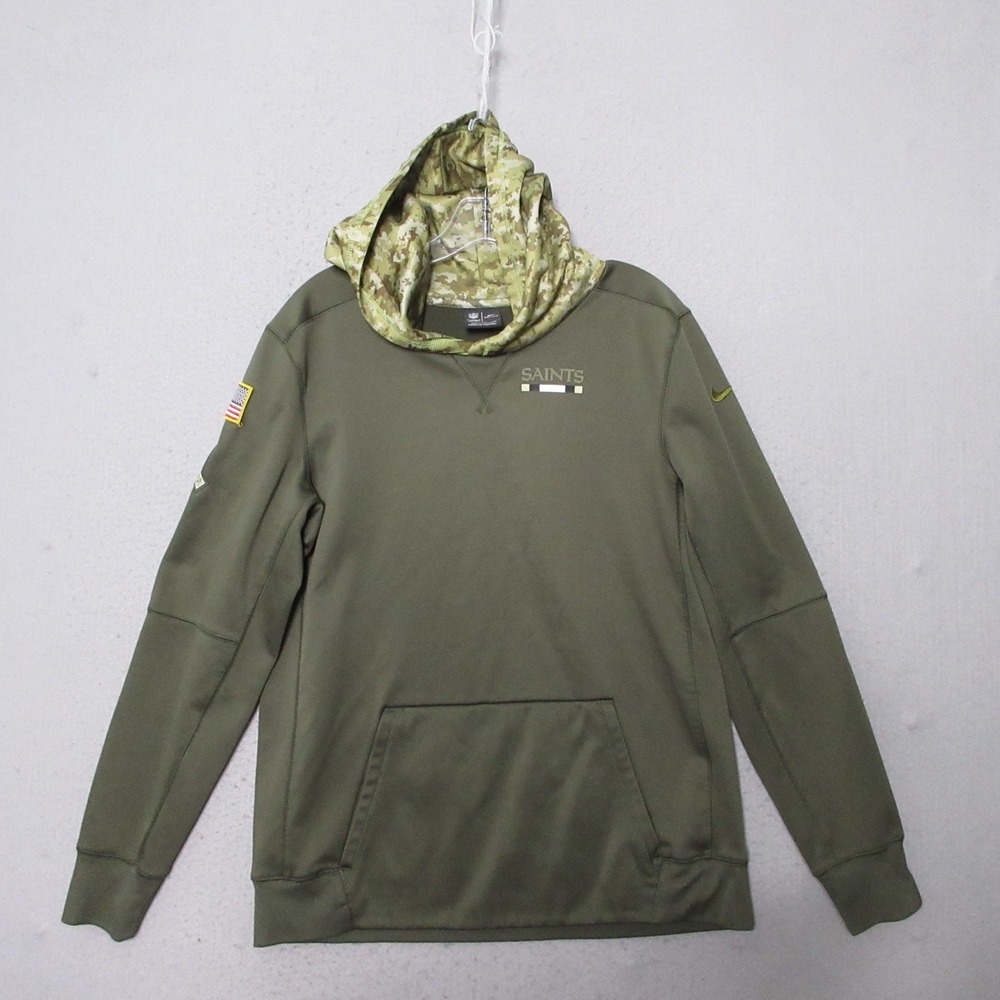 Nike Hoodie XL New Orleans Saints Salute to Service Military Green Camo NFL USA